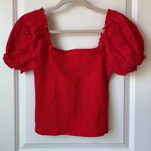 H&M Tops - H&M Puff Sleeve Top in Red